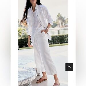 J. Jill White Wide Leg linen Pants Sz 2X fits 18-20W NWT